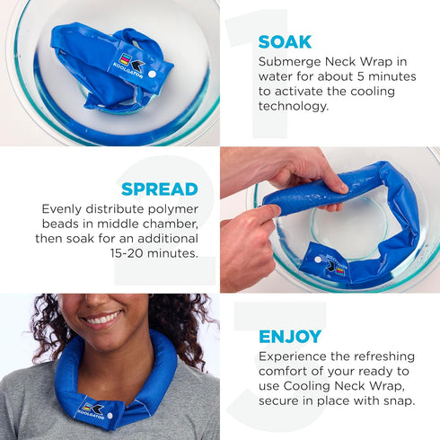 KOOLGATOR Evaporative Cooling Neck Wrap - Reusable & Breathable Summer Cooling Accessories, Long Lasting, Available in