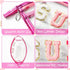 Y1tvei Preppy Patch SUN Varsity Letter Cosmetic Bag, Transparent PVC Zipper Makeup Clutch, Portable Waterproof Travel