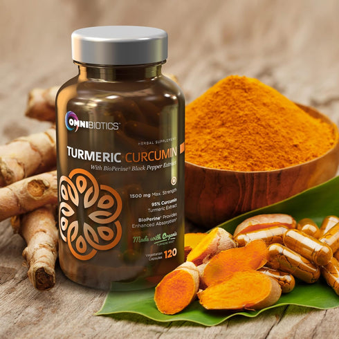 Organic Turmeric Curcumin Extract Supplement 1500mg with BioPerine, 120 Vegetarian Capsules