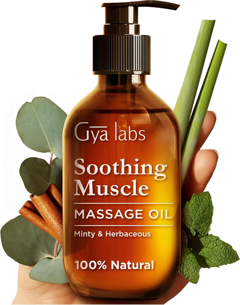 Set Set 2x200ml Relaxing Massage Oil & Soothing Massage Oil - Aromatherapy Grade Essential Oils - - Gya Labs