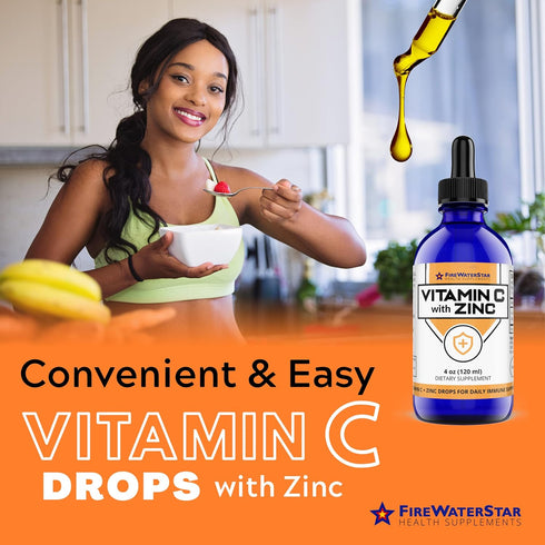 FWS Liquid Vitamin C + Zinc - 4oz - 120 Servings - Organic, Non-GMO, Vegan for Immune Support