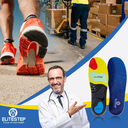 Heavy Duty Support Pain Relief Thick Orthotics Insole, 220+ lbs Plantar Fasciitis Relief High Arch Support (L)