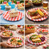 sunepany 50 9 Inch, Pcs Red Paper Plates Gingham Scalloped Disposable Plates for Party Christmas Birthday BBQ