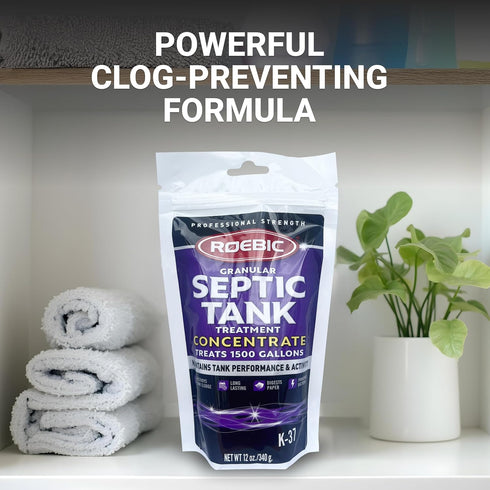 Roebic K-37-BAG Granular Septic Tank Treatment - 12 Ounces, Environmentally Friendly Bacteria Enzymes