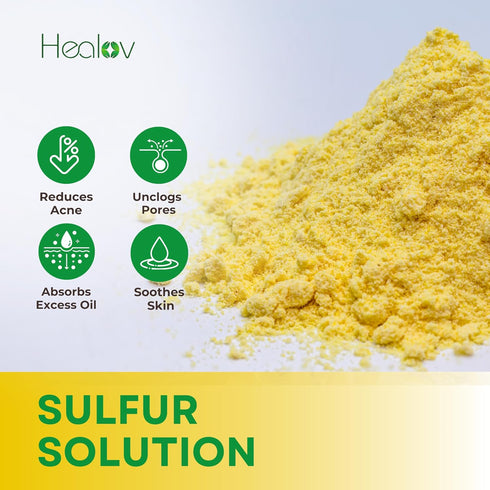 Sulfur Face Mask, All Natural Sulfur Facial Clay Mask for Glowing Skin, Acne, Oily Skin, Unclogs Pores