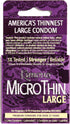 Kimono MicroThin Large Pack of 3 - Premium Lubricated Natural Latex Condoms,