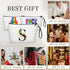 Personalized Makeup Bag, Gifts for Mom Birthday, Initial Gifts for Women with Mirror, Unique Sisters Gifts, (S)