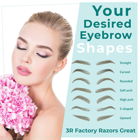 Ladies Shaving Razors - 3R Factory Eyebrow Razors for Women, Face & Neck, Safety Cover (Packs of 6)