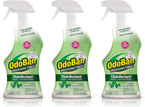OdoBan Ready-to-Use Disinfectant and Odor Eliminator, Set of 3 Spray Bottles, 32