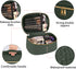 KTMOUW Makeup Bag 3 Pcs Waterproof Cosmetic Bag Set Portable Travel Cosmetic Bag Multifunction Organizer Storage Bag Weave Toiletry Bag for Women, Deep Green