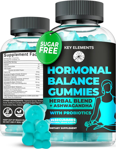 PMS Gummies Hormonal Balance Supplements for Women - Probiotic PMS Vitamins Menstrual