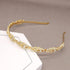 Oriamour Bridal Headband - Simple Flower Design Rhinestone Crystal Headpieces, Gold