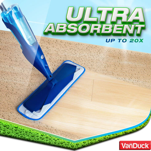 VanDuck Microfiber Mop Pads for Hardwood Floor Compatible with Bona Mop (3 Pack) - 18 Inch