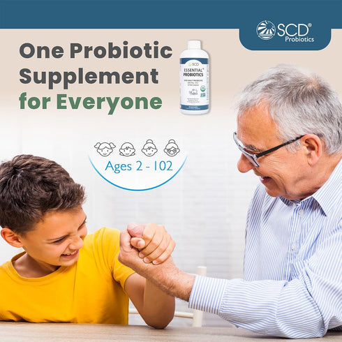 SCD Essential Probiotics for Women, Men, Kids, Toddlers, Travel Probiotic for Digestion and Immunity, Trial Size 3 fl oz