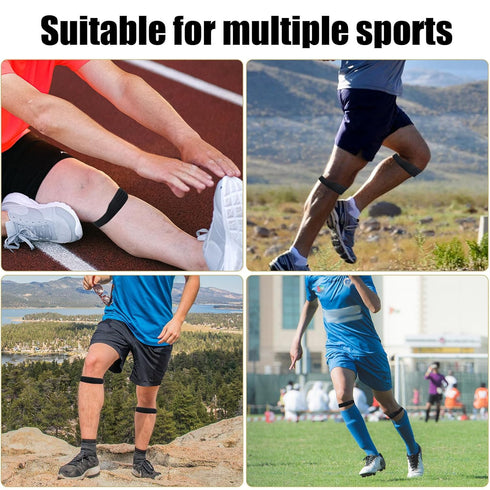 2pcs Patellar Tendon Support Strap, Comfortable Silicone Knee Brace Pads for Pain Relief in Sports