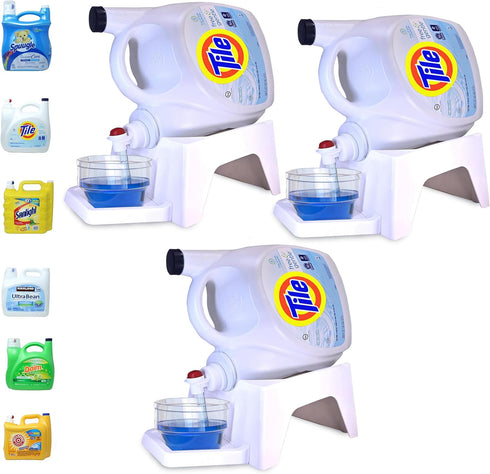 Skywin Laundry Detergent Holder Organizer, 3 Pack Soap Cup Storage Tray for Laundry Room