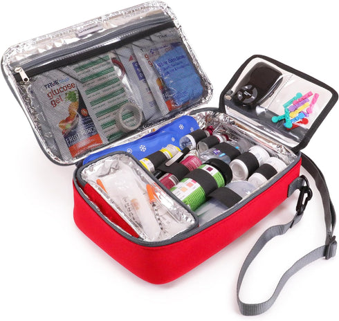 USA GEAR Diabetes Travel Case for Diabetic Supplies - Refrigerated Medicine Case with Shoulder Strap for Insulin Vials,