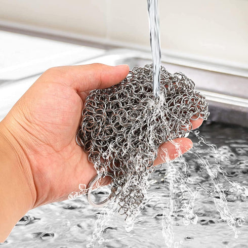 Outset Chain Mail Cast Iron Cleaner and Scrubber Tool