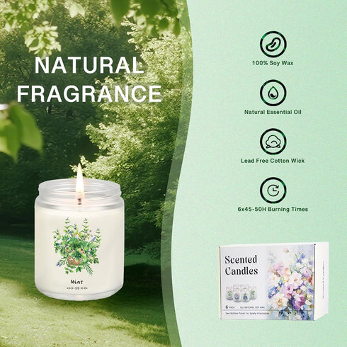 Scented,37.8 oz Summer Set Candles for Home Long Lasting, Natural Non Toxic Soy Candles, Spring & Scented Candles