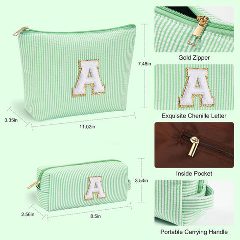 Initial Makeup Bag for Women & Girls - Skin Care for Teens 10-12, Gifts for Women, Graduation & Mothers Day
