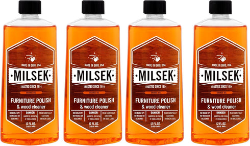 Milsek Orange Oil Furniture Polish and Cleaner - 4 Pack, 12 fl oz