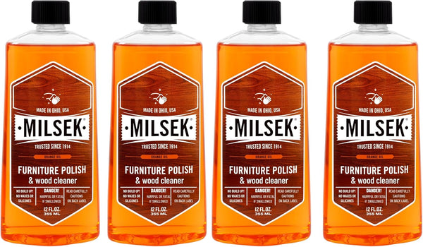 Milsek Orange Oil Furniture Polish and Cleaner - 4 Pack, 12 fl oz