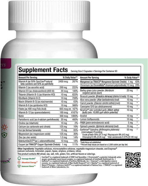 Maxi Health Teen Supreme Hers Vitamins for Teen Girls (120) - Women's Multivitamin for Energy and Immune Boost