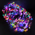 PTHTECHUS 12 Pack LED Flower Headband Crown - Glow in The Dark Party Supplies for Men Women