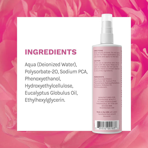 Reserveage Na-PCA Spray - 8 Fl Oz Moisturizing Body Lotion for Dry Skin, Anti Aging Face Moisturizer with Eucalyptus