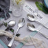 WDF 100 Pack Silver Plastic Spoons Disposable, 6.9 Inch Heavy Duty Spoons for Parties, Weddings
