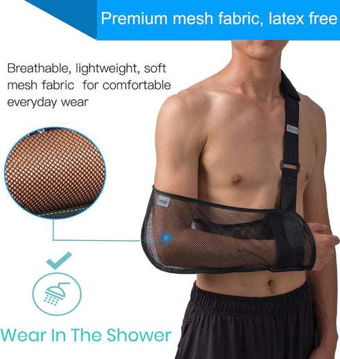 TODDOBRA Immobilizer Elbow, Mesh Arm Shoulder Sling - Medical Shoulder for Shower - Adjustable Arm Brace for Torn