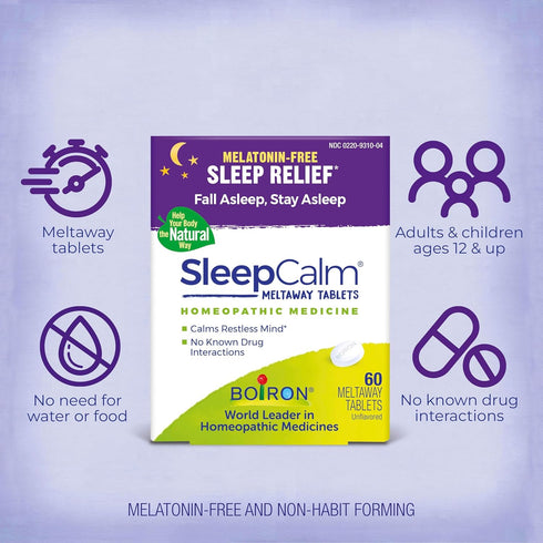 Boiron SleepCalm Sleep Aid for Deep, Relaxing, Restful Nighttime Sleep - Non Habit-Forming, 60 Count
