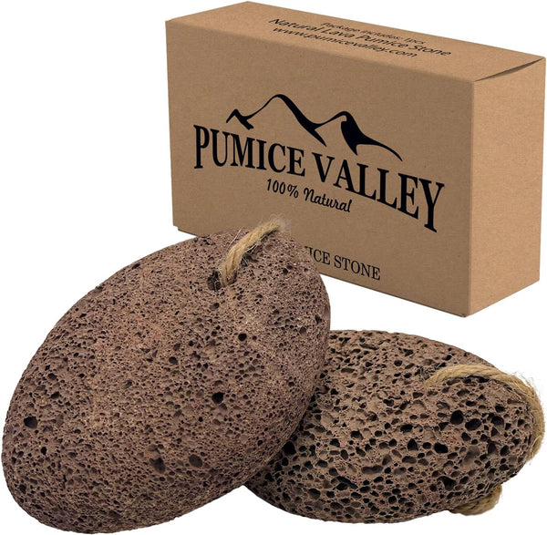 Natural Earth Lava Pumice Stones for Feet - Pack of 2 - Callus Remover for Heels, Palm, Foot Care