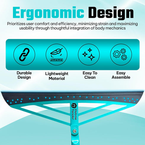 Magic Broom Squeegee Pet Hair Remover, Rotatable Extendable Silicone Broom for All-Surfaces with 60" Handle