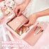 Gerrii 6 Sets Travel Makeup Brush Set, Synthetic Fiber Brushes Bag for Bridesmaid Gift, Coral Orange