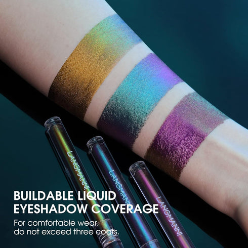 Jolilab Metallic Liquid Chameleon Eyeshadow, Long-Lasting Holographic Glitter Multichrome Makeup