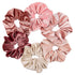 Whaline Blush Theme Hair Scrunchies - Large Velvet Hair Bands, Pink Soft Elastic Hair Ties, Hair Accessories for Girls,