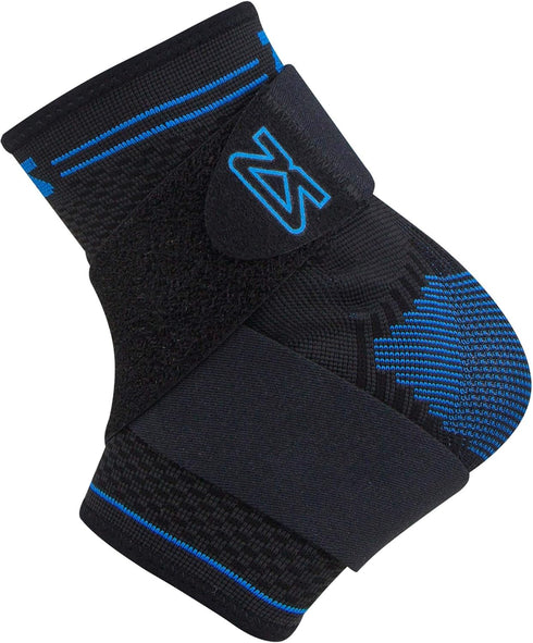 Zensah Elite Gel Sports Compression Ankle Sleeve with Removable Strap - Breathable, Lightweight, Anti-Odor, Premium