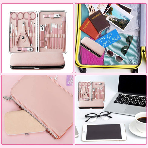 Manicure Sets for Women Gift - Professional 18 in 1 Luxury Manicure Pedicure Kit Travel Set