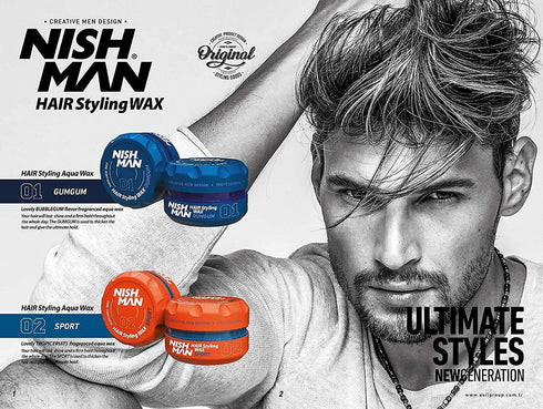 nishman Hair Styling Gel Wax Series, 150ml (Pack of 1, 02 Sport)