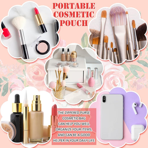 16 Pcs Inspirational Quotes Canvas Cosmetic Bag Bulk, Zipper Makeup Bags, Travel Toiletry Pouch Gift for Women Girls