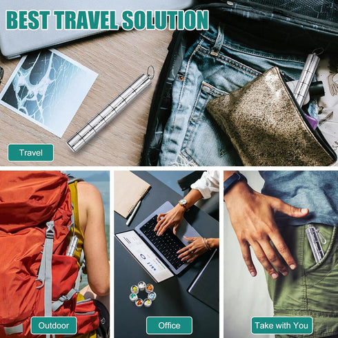 AYAMAYA Travel Pill Organizer Weekly, Waterproof Large Aluminum Alloy 7 Day Daily Medicine Organizer for Outdoors,