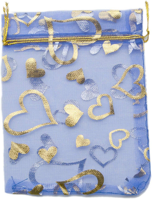 YYaaloa 100PCS Mini Sheer Heart Mixed Organza Bags, Drawstring Chic Gift Bags for Wedding Favor, Candy Jewelry Gift