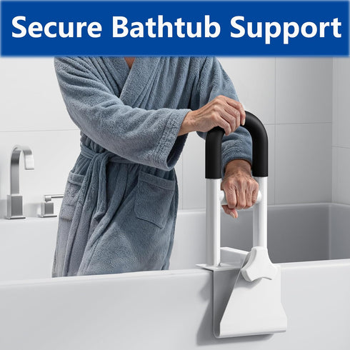 songsoso 3.1 6.7 Inch 300 lbs Bathtub Safety Rail, Bathtub Handle Grab Bar with Non-Slip Grip for Seniors, Elderly