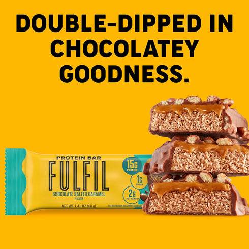 FULFIL Protein Snack Bars, NEW Recipe Chocolate Salted Caramel, 12 Count