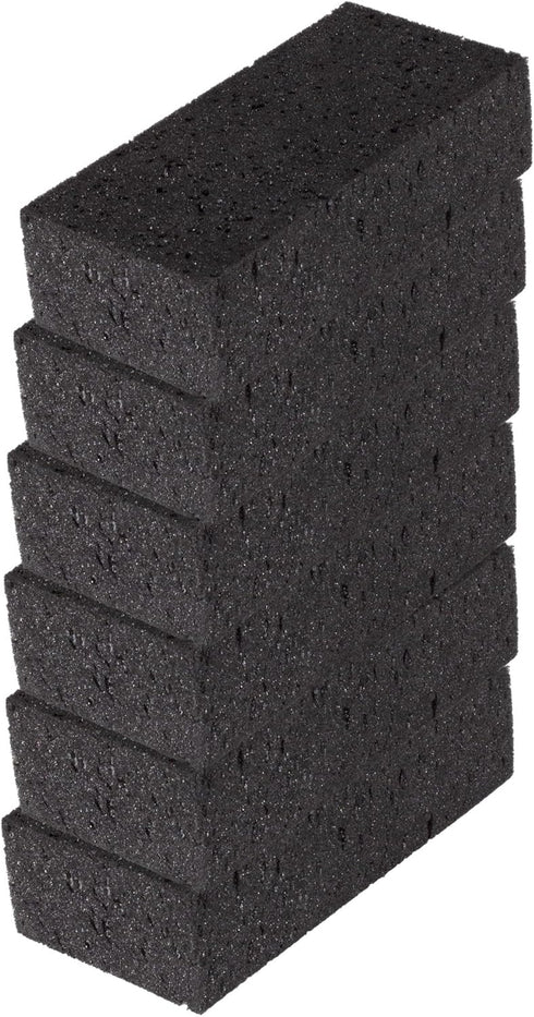 Big Sponge, Made in Europe, 6 Pack, Black, 8.9x4.3x2.4 Inch Extra Large Odorless Commercial Sponge for All Purpose