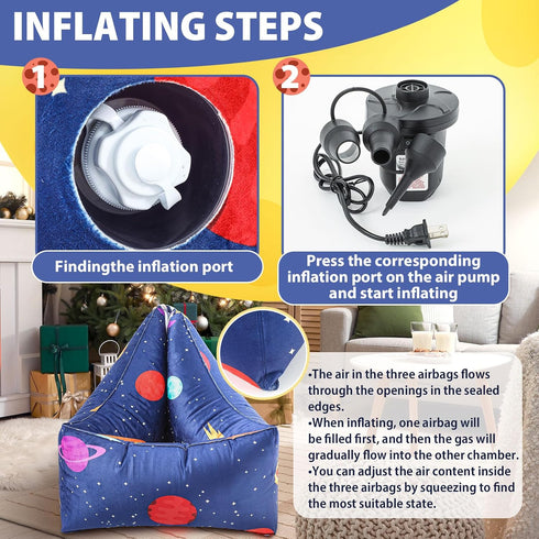 Meonum Sensory Chair for Kids with Autism Inflatable Peapod Autism Toys Space Calming Down Classroom Corner Sensory