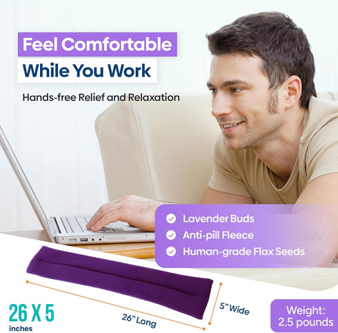 SunnyBay Microwave Heating Pad - Microwavable Heated Neck and Shoulder Wrap with Lavender, 26x5 Inches