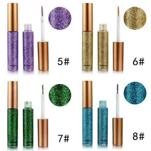 Glitter Eyeliner, Purple Glitter Eyeliner, Long-lasting Waterproof Eye Glitter Makeup, Colorful High-pigmented Liquid