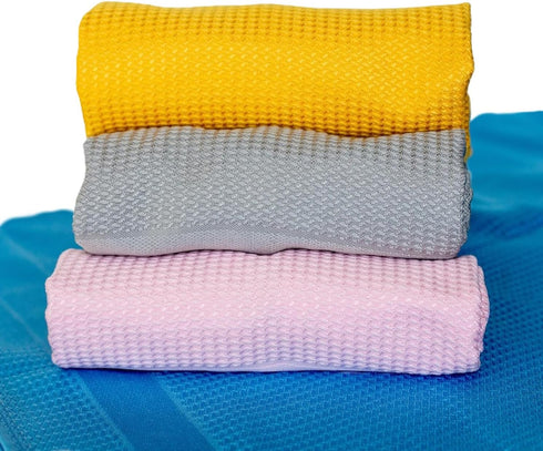 Microfiber Cleaning Cloth, 23” X 15” (Pack of 4 Yellow/Light Gray/Blue/Light Pink), Non-Abrasive, Reusable, Ultra